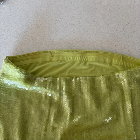 Abercrombie & Fitch Green Sequin Strapless Mini Dress Tall Length - Picture 5 of 6